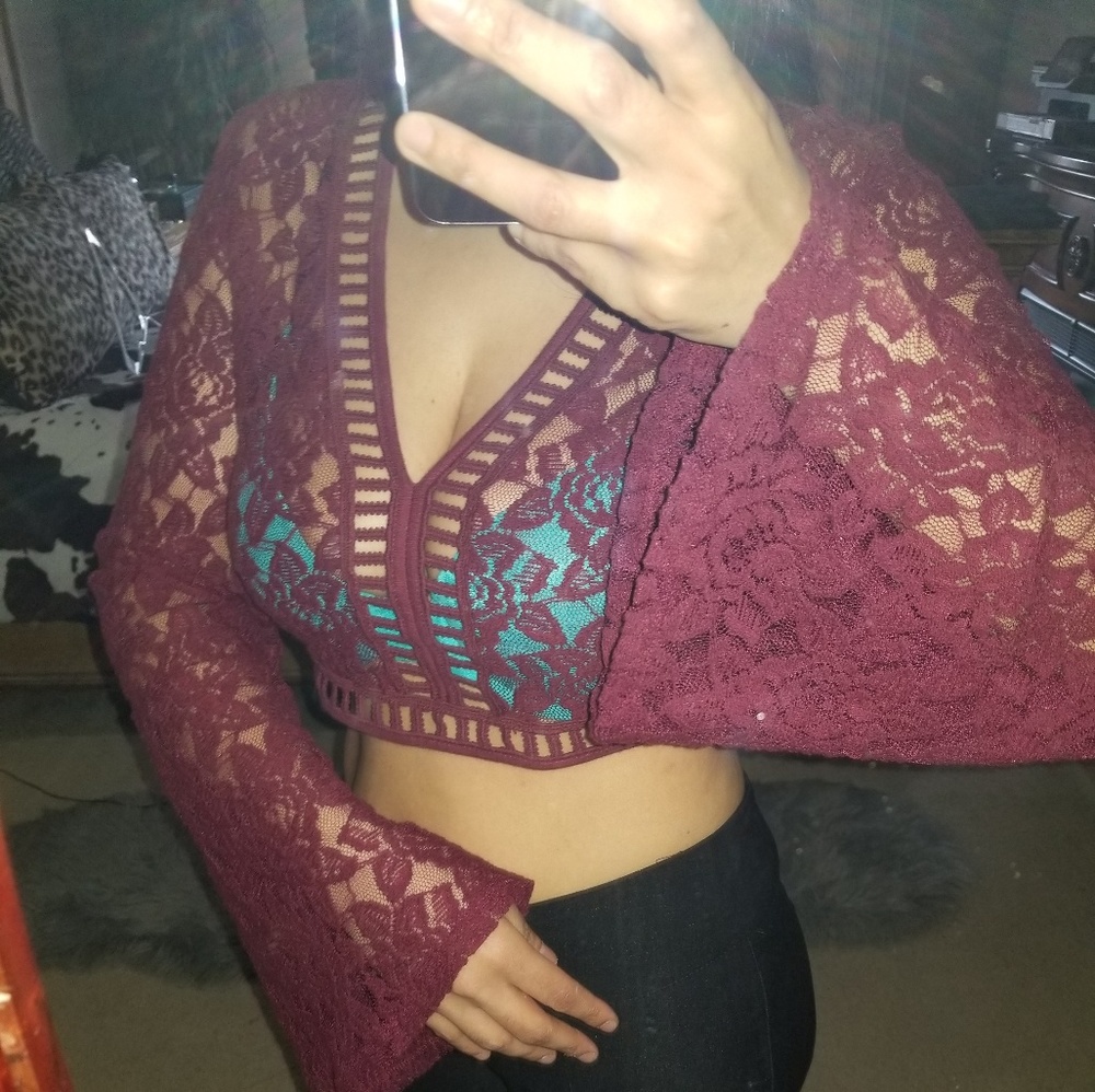 Midfrift sheer floral long sleeve shirt
